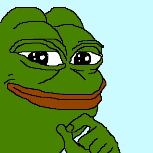 Smug Pepe the Frog variant showing the green frog with a self-satisfied knowing expression and slight smirk
